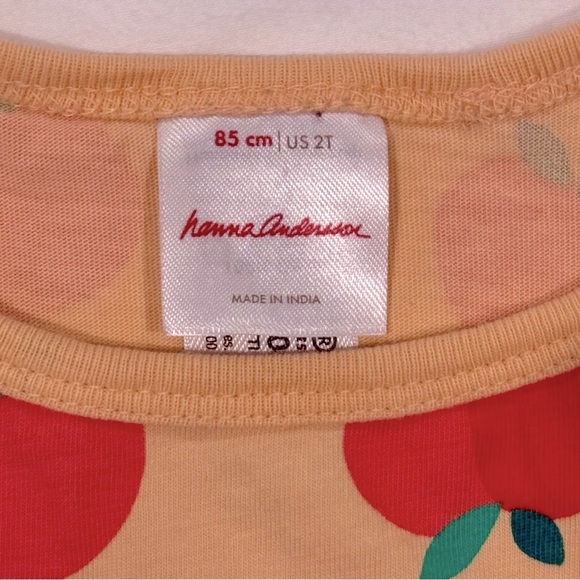 Hanna Andersson Peaches Dress Girls 2T 85 cm Cotton Dolman Sleeve Summer Spring - Picture 2 of 3